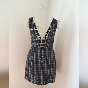 NWOT- Shein Women's Black And White Tweed Dress, Size 1X.